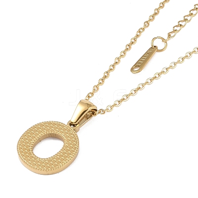 Ion Plating(IP) Initial Letter 304 Stainless Steel Pendant Necklaces NJEW-M199-01G-O-1