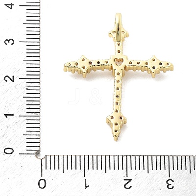 Brass Micro Pave Clear Cubic Zirconia Pendants KK-L228-01G-04-1