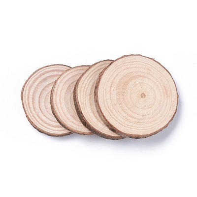 Unfinished Natural Poplar Wood Cabochons WOOD-E018-12-1