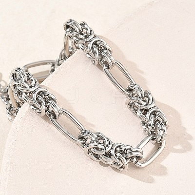 Unisex 304 Stainless Steel Byzantine Chains Bracelets BJEW-G790-06P-1
