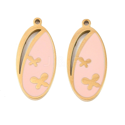 304 Stainless Steel Enamel Pendants STAS-Z190-03G-1