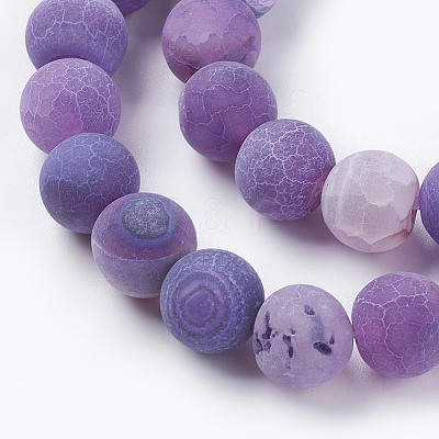 Natural Weathered Agate Beads Strands G-G589-8mm-06-1
