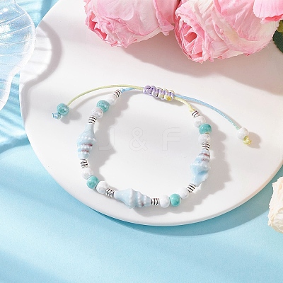 Handmade Porcelain Beaded Bracelets BJEW-JB12473-03-1