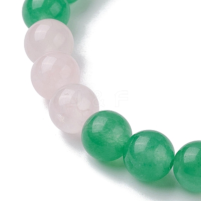 5Pcs 5 Colors Dyed Natural Malaysia Jade Round Beaded Stretch Bracelets Set BJEW-JB10140-1