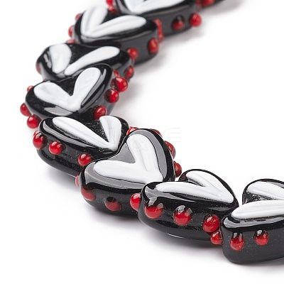 Heart Handmade Lampwork Beads Strands LAMP-G150-01I-1