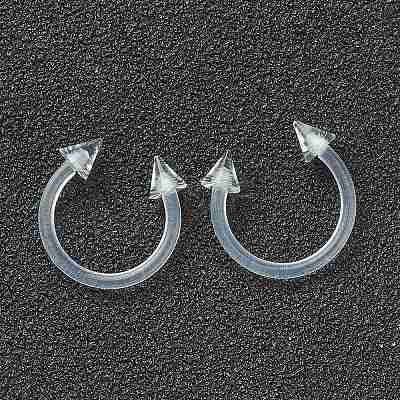 Acrylic Circular/Horseshoe Barbell with Double Pointed End X1-AJEW-P084-03-1