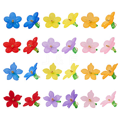 48Pcs 12 Styles Frosted Acrylic Pendants PALLOY-TA0002-52-1