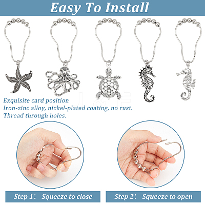 10Pcs Iron Shower Curtain Rings DIY-GA0003-84-1