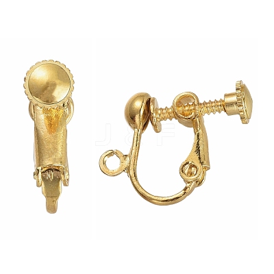 Brass Clip-on Earring Findingsfor non-pierced Ears X-EC143-NFG-1
