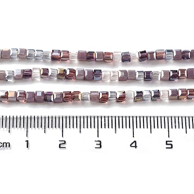 Gradient Color Electroplate Glass Bead Strands X-GLAA-E042-05-B10-1