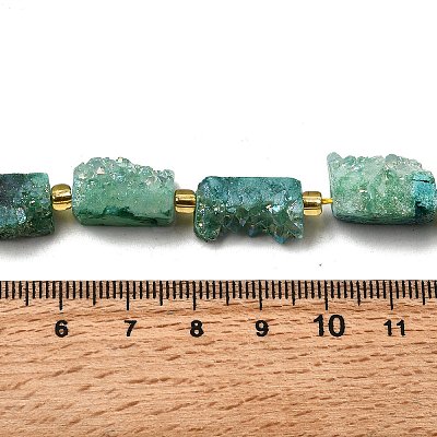 Electroplated Natural Druzy Agate Beads Strands G-R012-A02-06-1