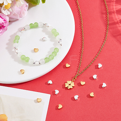 30Pcs 2 Colors Brass Beads KK-BBC0028-27-1