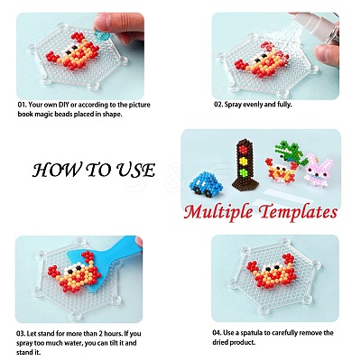 DIY 36 Colors 11000Pcs 4mm PVA Round Water Fuse & Crystal Beads Kits for Kids DIY-Z007-49-1
