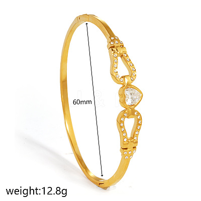 304 Stainless Steel Crystal Rhinestone Hinged Bangles WG78C60-04-1