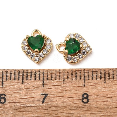 Valentine's Day Brass Micro Pave Cubic Zirconia Charms CU-K002-38G-D-1
