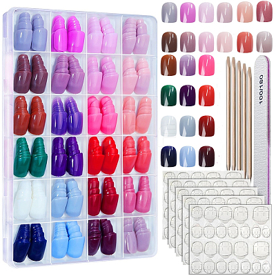 ABS Plastic Pure Color Press On False Nails MRMJ-WH20004-32A-1