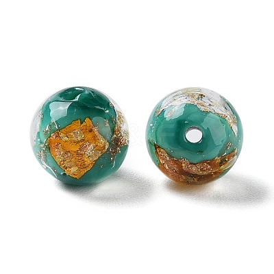 Handmade Gold & Silver Foil Lampwork Beads GLAA-G107-07A-08-1