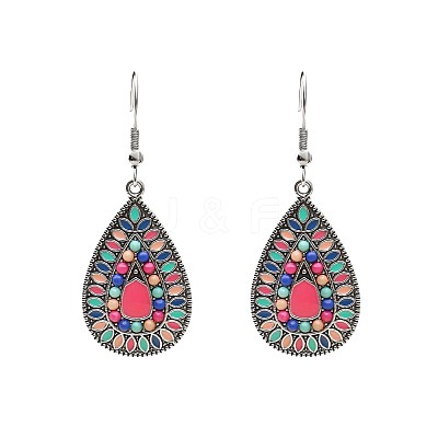 Teardrop Zinc Alloy Enamel Dangle Earrings WGB4181-02-1