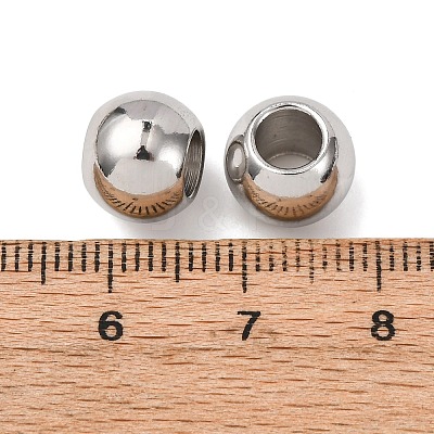 Tarnish Resistant Rondelle 201 Stainless Steel European Beads STAS-N020-03-10mm-1