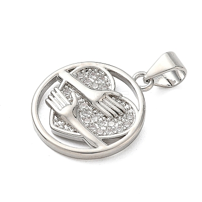 Brass Micro Pave Clear Cubic Zirconia Pendants KK-A273-26P-1