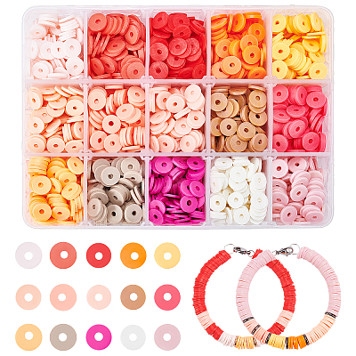 150G 15 Colors Handmade Polymer Clay Beads CLAY-AR0001-13-1