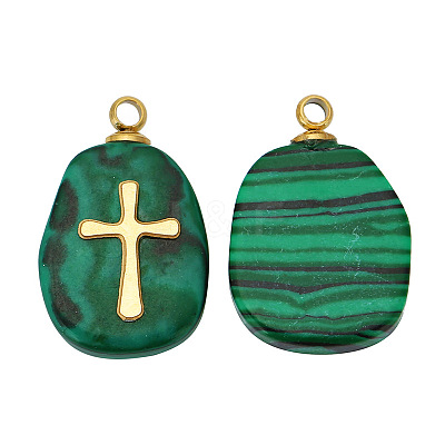 Natural Malachite Pendants FIND-PW0015-01A-07-1