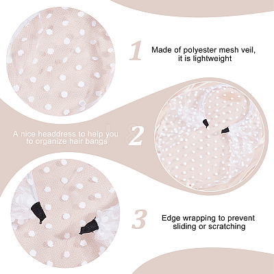 Polyester Mesh Veil Hair Bands OHAR-WH0021-63A-1