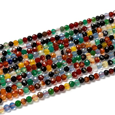 Natural Agate Beads Strands X-G-A129-3mm-A06-1