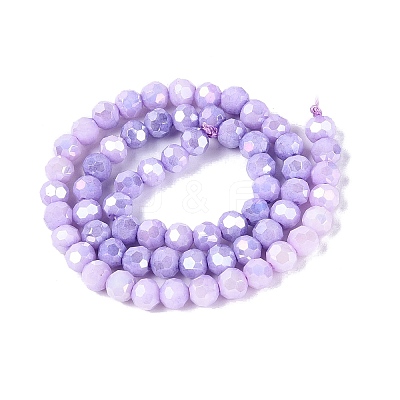 Anti-Tarnish Electroplate Glass Beads Strands EGLA-ZX010-6mm-08-1