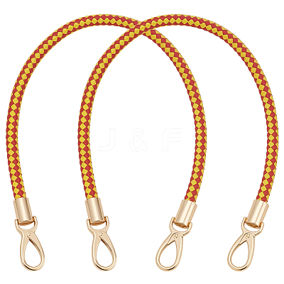 Two Tone Braided Round PU Leather Bag Straps DIY-WH0816-091B-KCG-1
