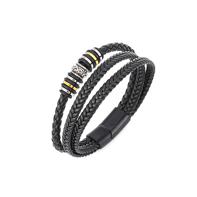 Imitation Leather Cord Multi-strand Bracelets for Men PW-WGD2A27-01-1