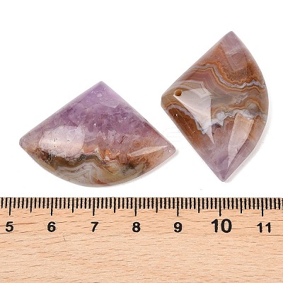 Natural Amethyst Lace Agate Pendants G-K381-08-1