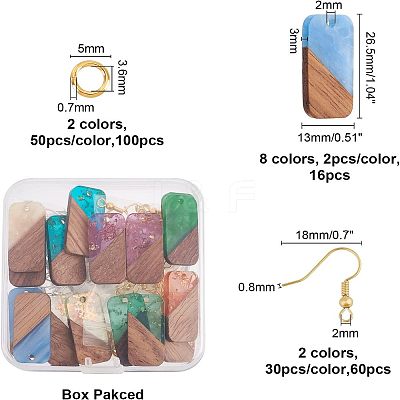 DIY Dangle Rectangle Earring Making Kits DIY-OC0006-08-1