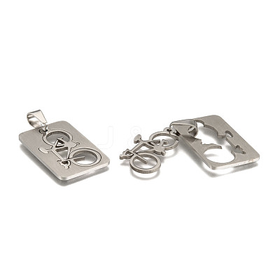Non-Tarnish 201 Stainless Steel Split Pendants STAS-I032-100-1