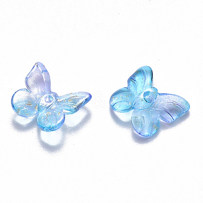 Two Tone Transparent Spray Painted Glass Charms LS-GLAA-T016-22C-1