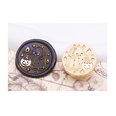 Halloween Series Wax Seal Brass Stamp Heads AJEW-M039-01F-1
