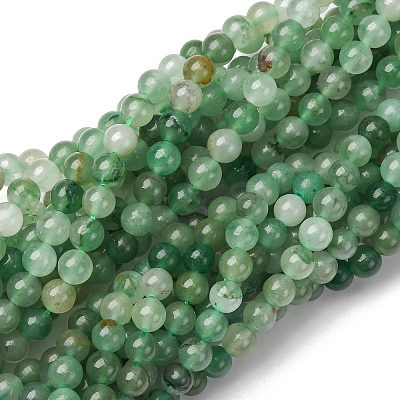 Natural Green Aventurine Round Beads Strands G-S150-6mm-4-1