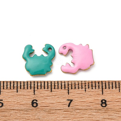 304 Stainless Steel Enamel Charms STAS-Q363-14E-G-1