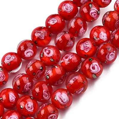 Handmade Lampwork Beads Strands LAMP-N021-45D-1
