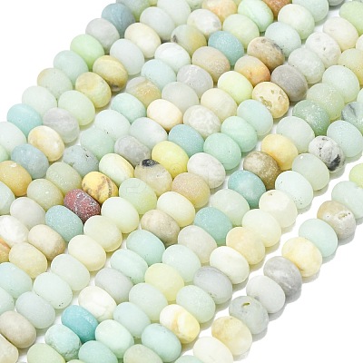 Natural Flower Amazonite Beads Strands G-P575-A10-8x5mm-01-1