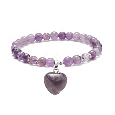 Natural & Synthetic Gemstone Beads Stretch Bracelets BJEW-JB09206-1