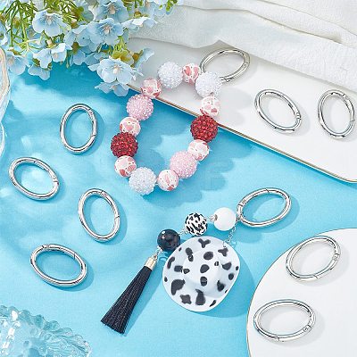 20Pcs Alloy Spring Gate Rings PALLOY-SC0010-53A-P-1