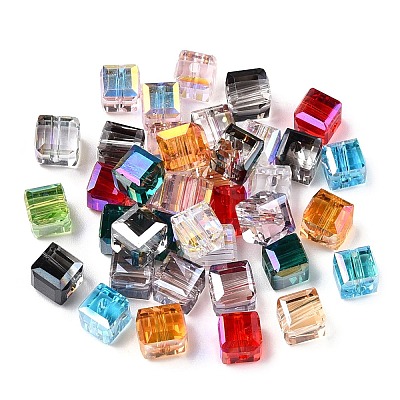 Faceted Transparent Glass Beads GLAA-E047-03C-1