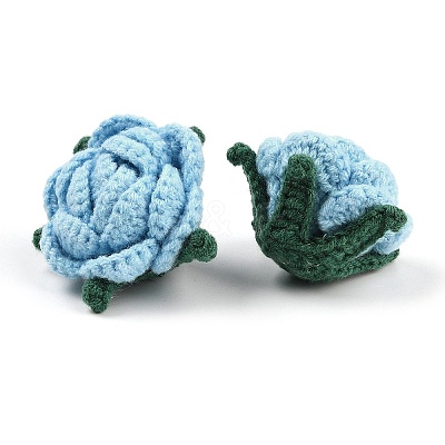 Cotton Knitting Artificial Flower DIY-P082-01G-1