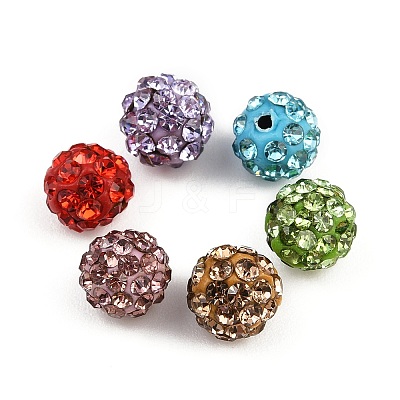 Polymer Clay Rhinestone Beads RB-H284-6MM-Half-M-1
