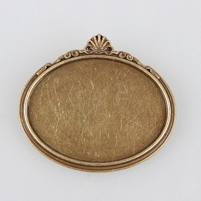 Vintage Alloy Brooch Cabochon Bezel Settings X-PALLOY-N0085-08AB-NF-1