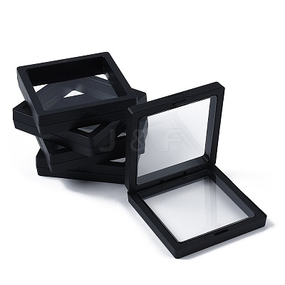 5Pcs Square Transparent PE Thin Film Suspension Jewelry Display Box CON-FS0001-19C-1