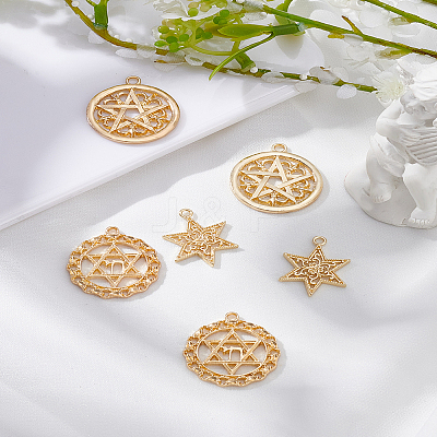 6Pcs 3 Styles Zinc Alloy Pendants FIND-LP0005-61-1