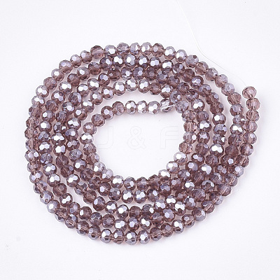 Electroplate Glass Beads Strands EGLA-T013-04F-1