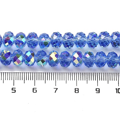 AB Color Plated Transparent Electroplate Beads Strands EGLA-H104-06G-1